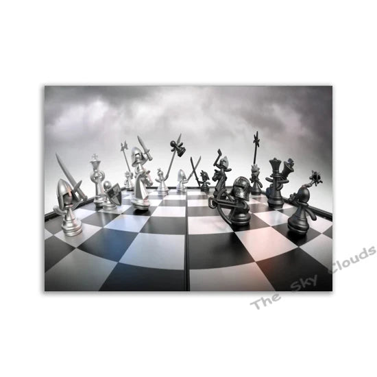 Funny Chess Canvas Painting Poster HD Printing Modern Wall Art