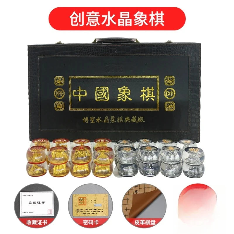 Crystal Chess Large Set High-end with Chessboard Creative Durable Gift