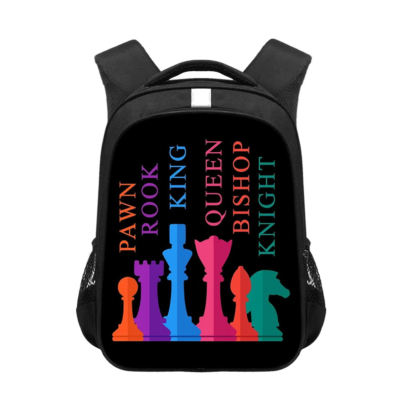 Chess Player Game Print Backpack for Teenager Cute Chess