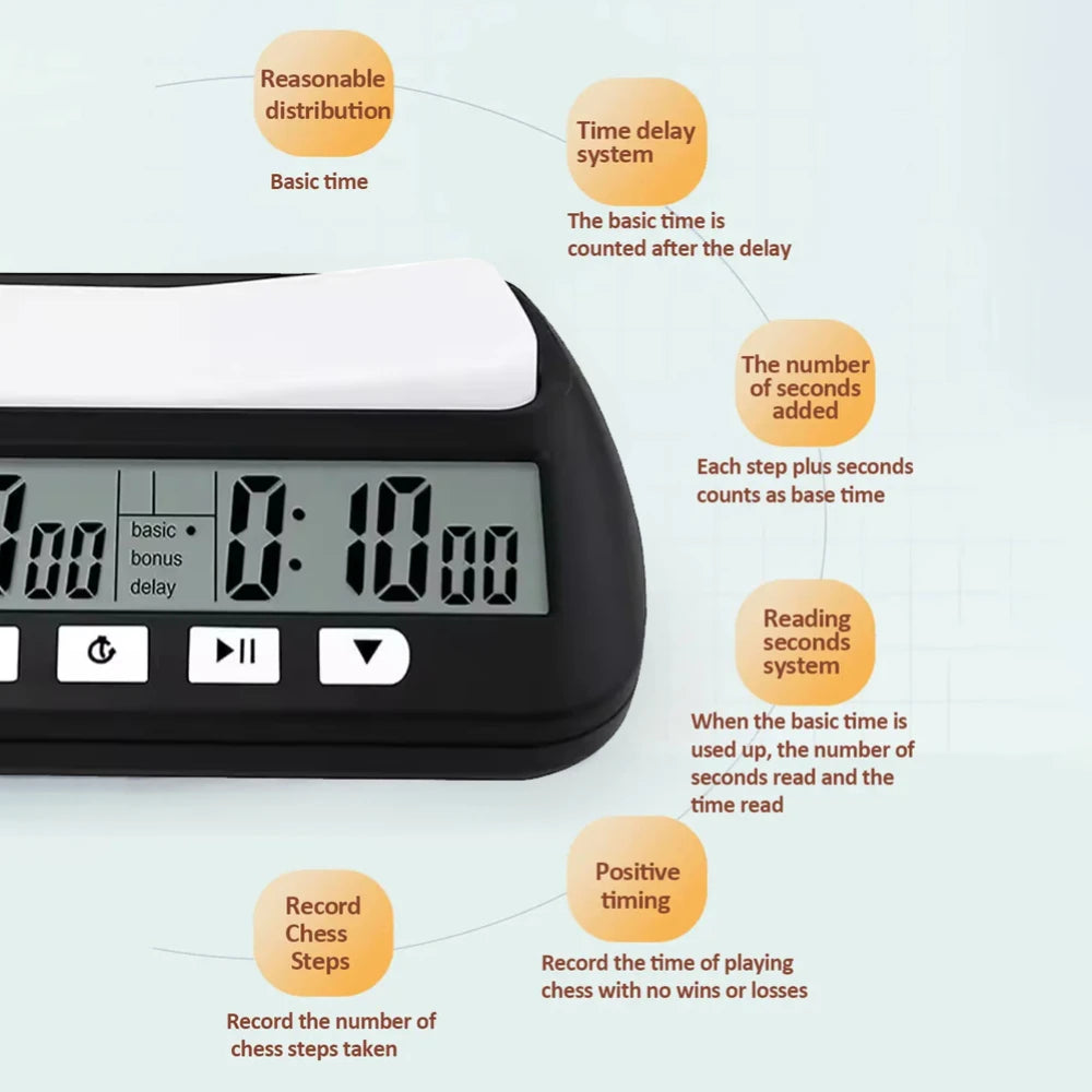 Tournament Grade Chess Clock with Count Up/Down