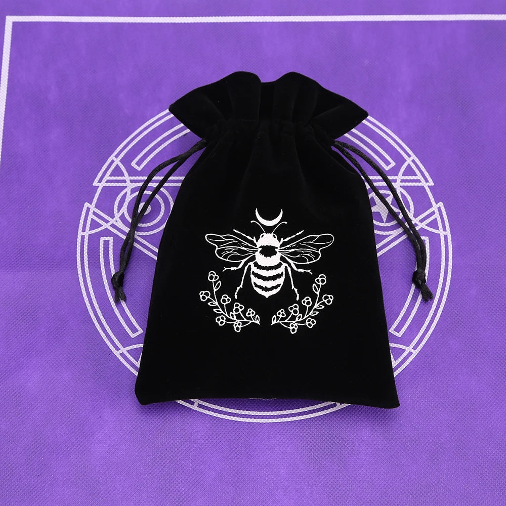 1pcs Black Velvet Tarot Storage Bag Mini Drawstring Package