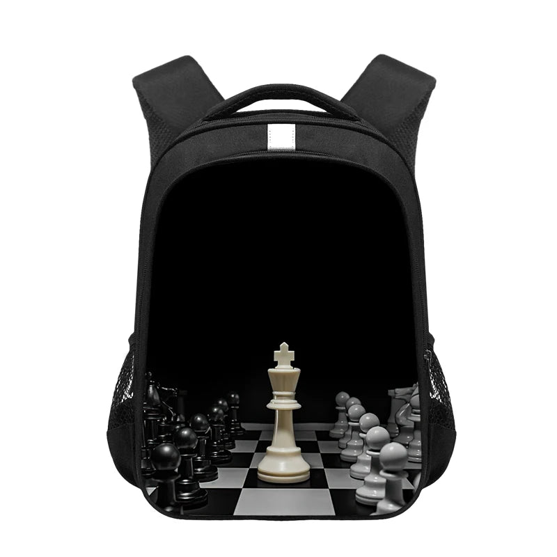 Chess Player Game Print Backpack for Teenager Cute Chess