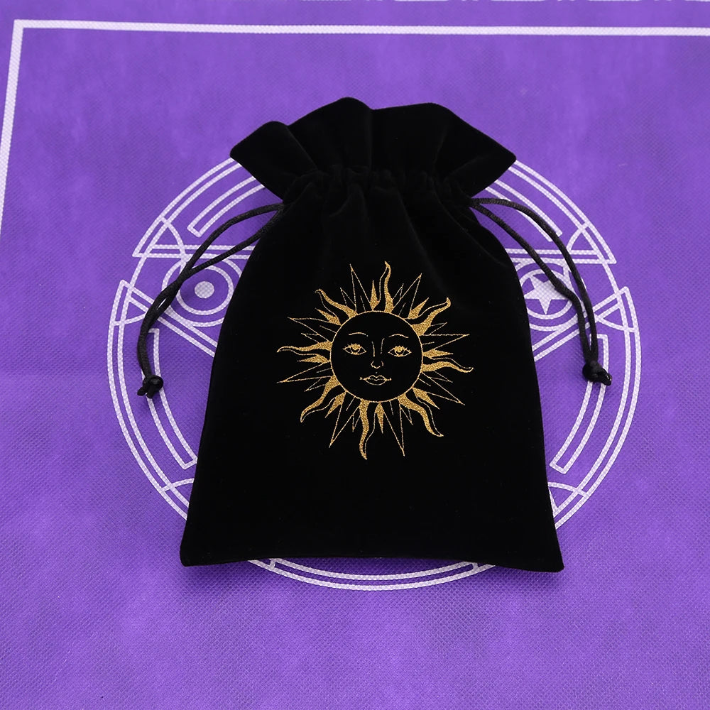 1pcs Black Velvet Tarot Storage Bag Mini Drawstring Package