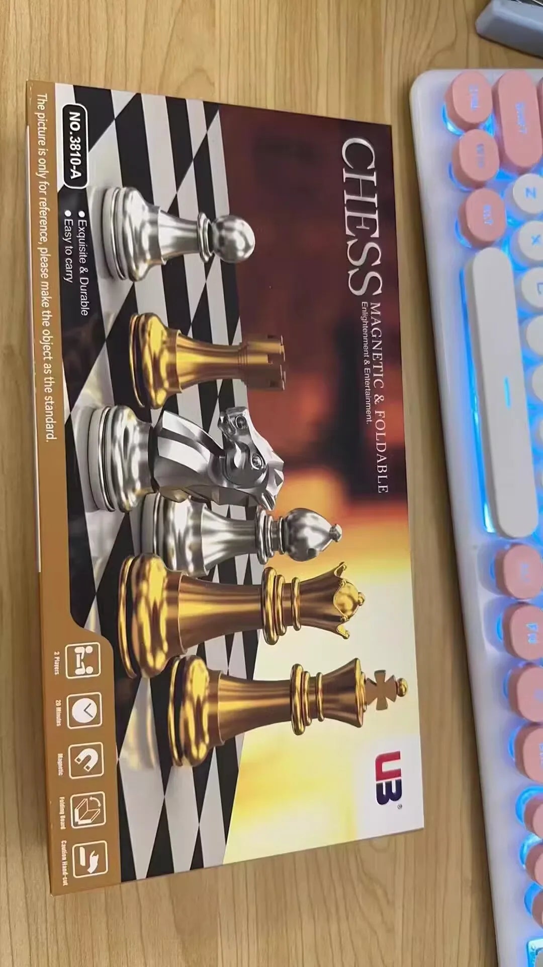 Medieval Folding Classic Chess Set With Chessboard