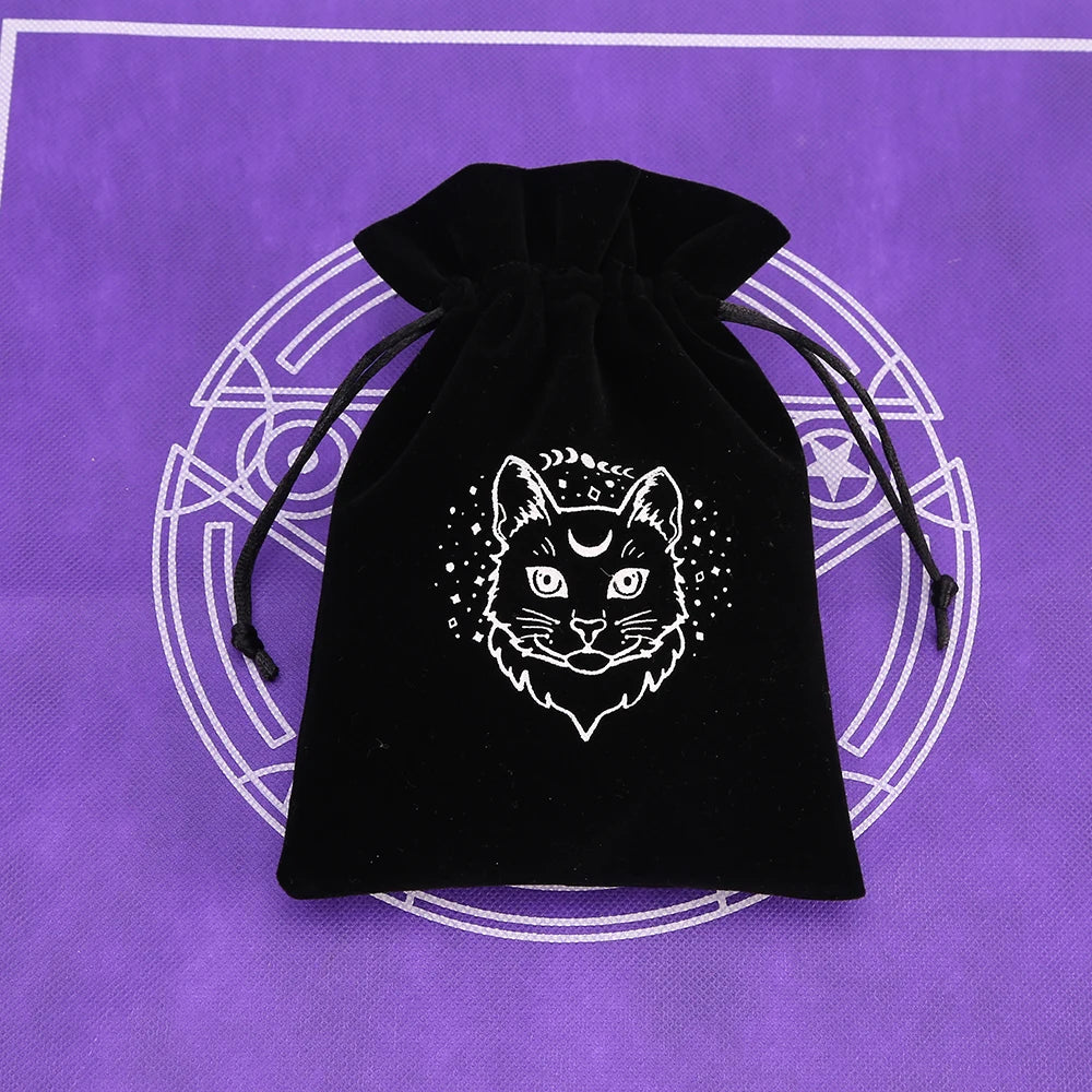 1pcs Black Velvet Tarot Storage Bag Mini Drawstring Package