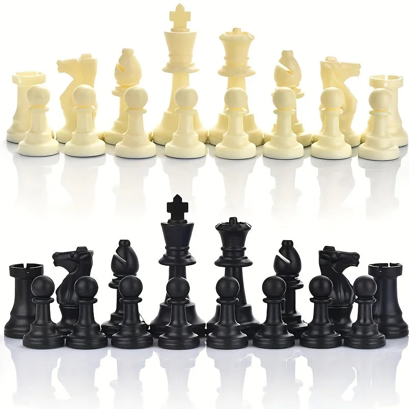 Tournament Size Plastic Chess Pieces Set 9.7cm King