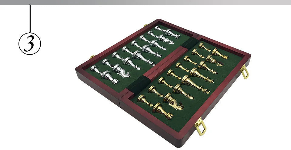 Easytoday Metal Glossy Golden And Silver Chess