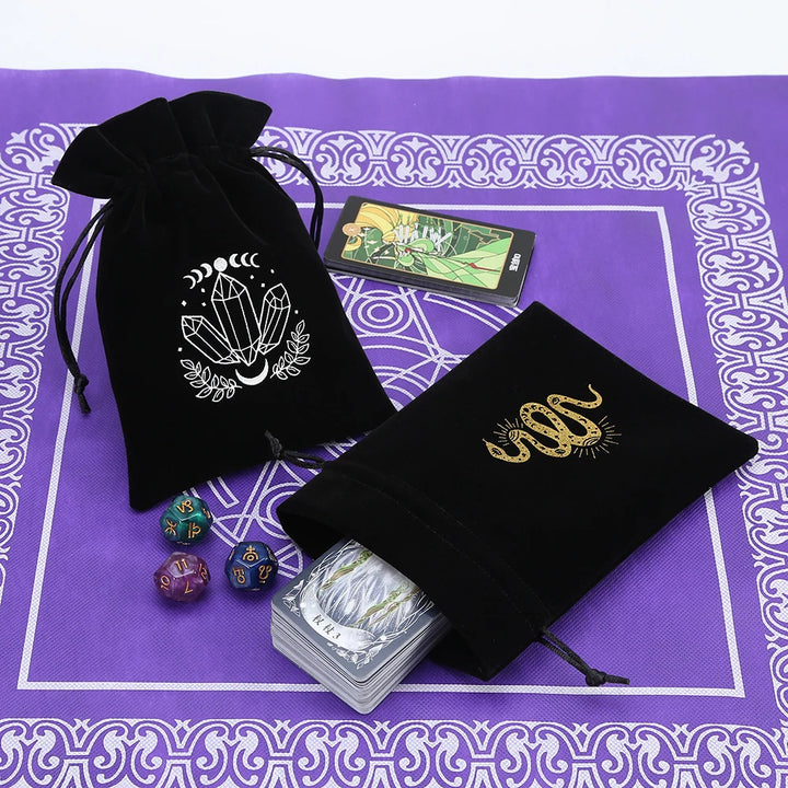 1pcs Black Velvet Tarot Storage Bag Mini Drawstring Package
