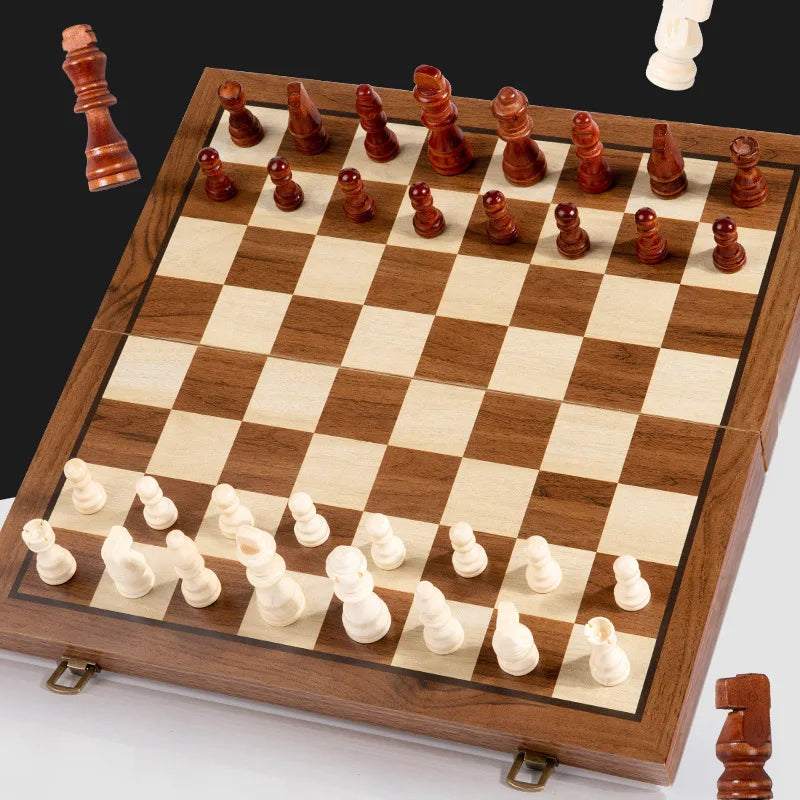 Upgraded Magnetic Chess Set, 15" Tournament Staunton Wooden Chess