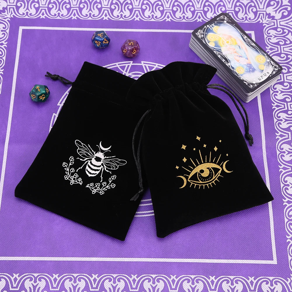 1pcs Black Velvet Tarot Storage Bag Mini Drawstring Package
