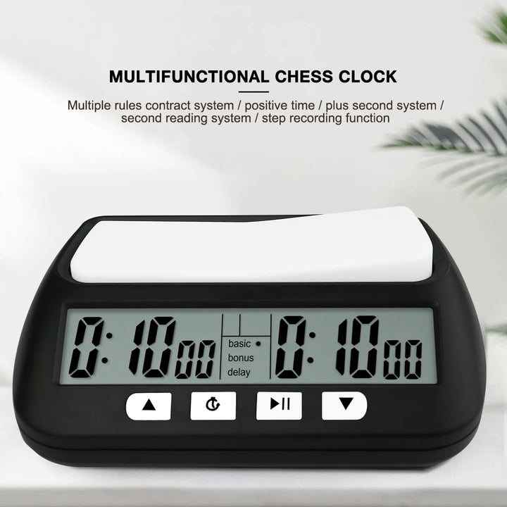 Professional Chess Clock Count Up Down Board Game Stopwatch Portable