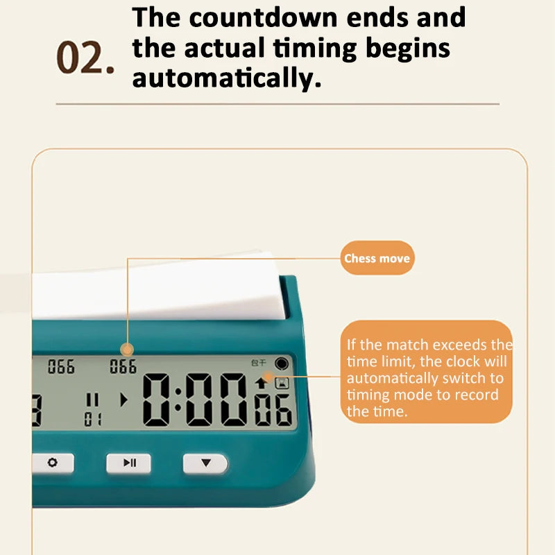 Professional Board Game Timer Count Up Down Competition Hour Meter