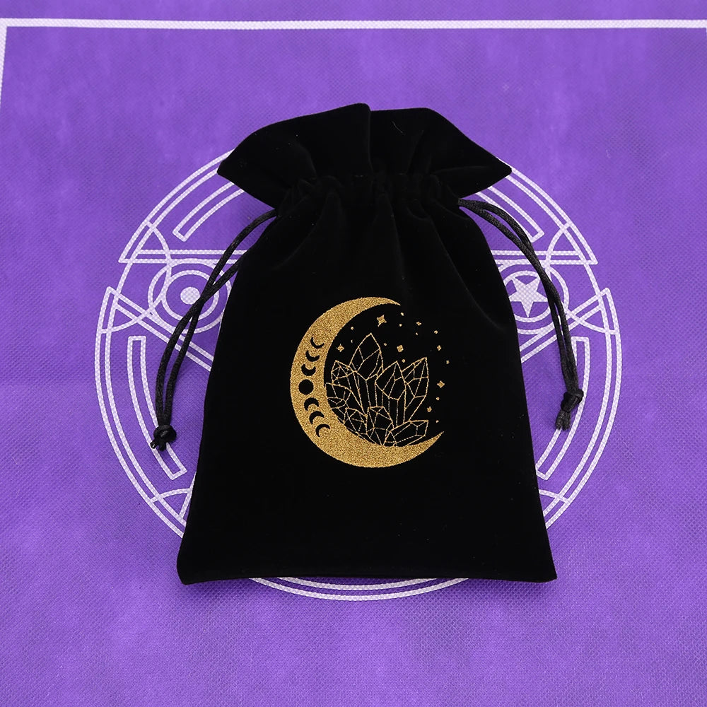 1pcs Black Velvet Tarot Storage Bag Mini Drawstring Package