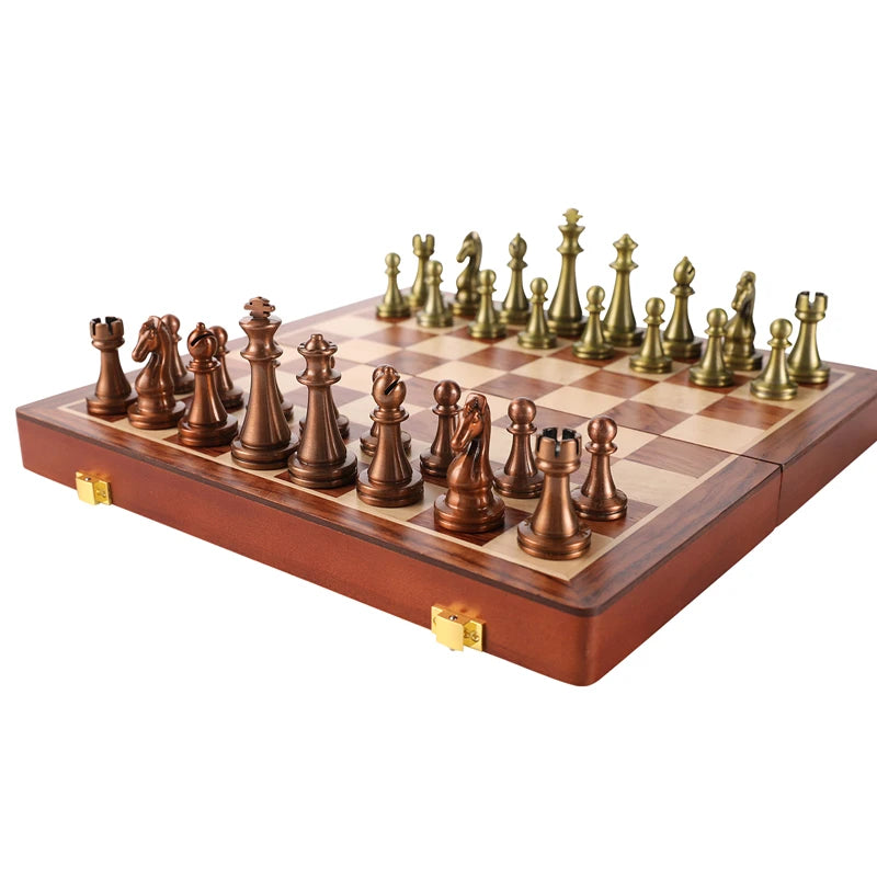 High-quality chess 30cm/11.8inch bronze and red copper alloy pieces