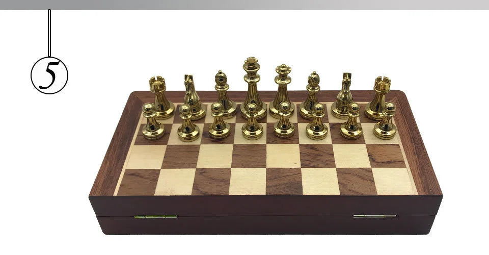 Easytoday Metal Glossy Golden And Silver Chess