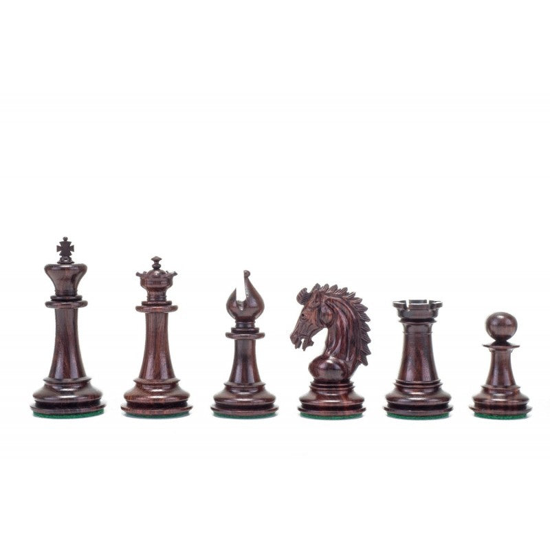 Abenteurer-Schachfiguren aus Palisander 3,75" – Staunton-Design mit zusätzlichen Damen