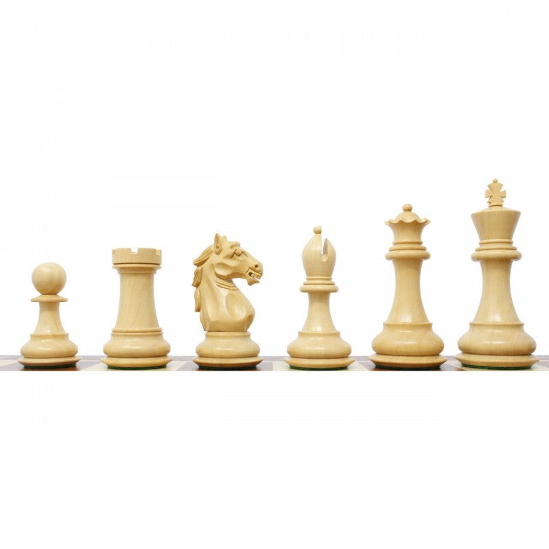 Alban Staunton 4" Schachfiguren – gebeiztes & naturfarbenes Buchsbaumholz