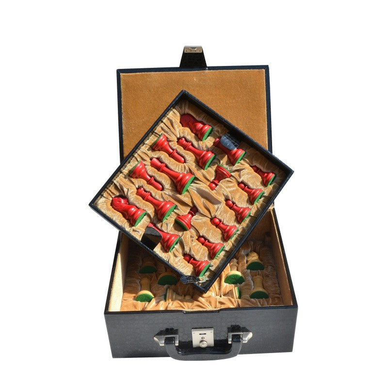 Leatherette Chess Storage Box Double Tray