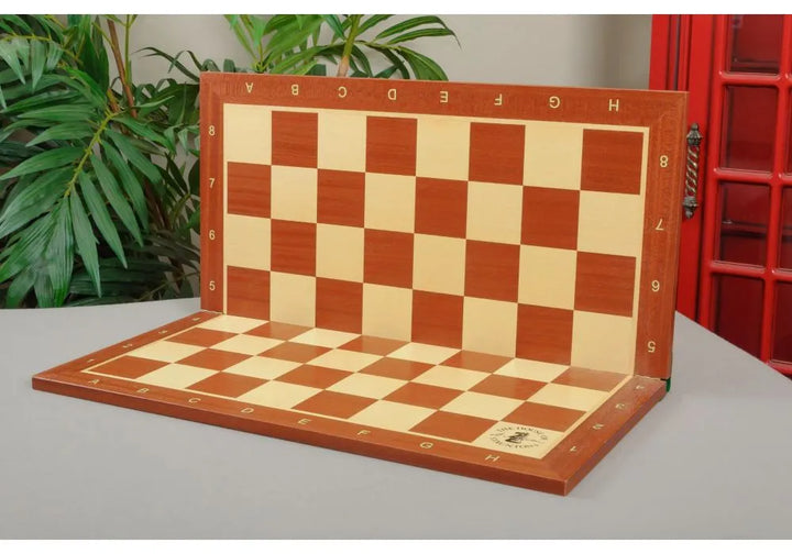 Rosewood & Maple PVC Single-FoldingCardboard Tournament Chess Board - Checkmate & Chill 