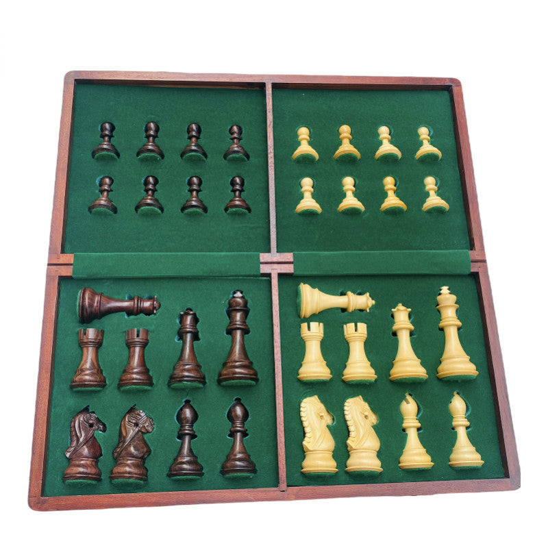 18" Palisander-Schachset zum Zusammenklappen – "King's Bridal" Figuren 3.75"