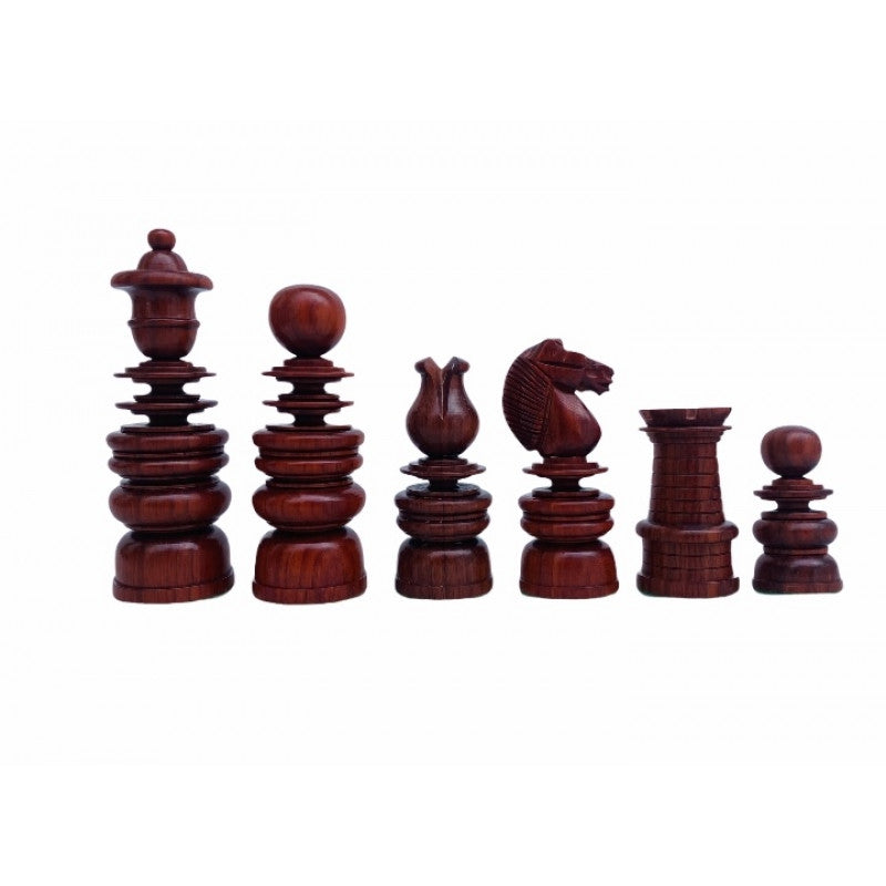 4.3" Calvert Staunton Schachfiguren – Palisander & Buchsbaum, stark gewichtet