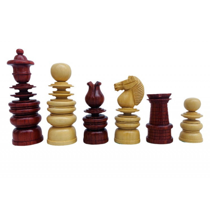 4.3" Calvert Staunton Schachfiguren – Palisander & Buchsbaum, stark gewichtet