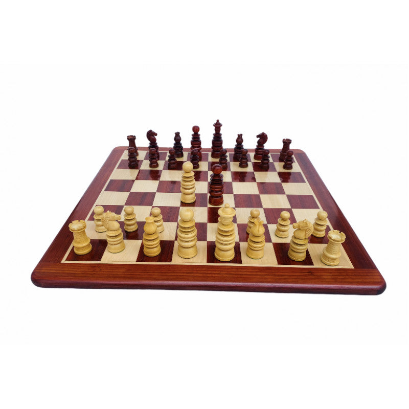 4.3" Calvert Staunton Schachfiguren – Palisander & Buchsbaum, stark gewichtet
