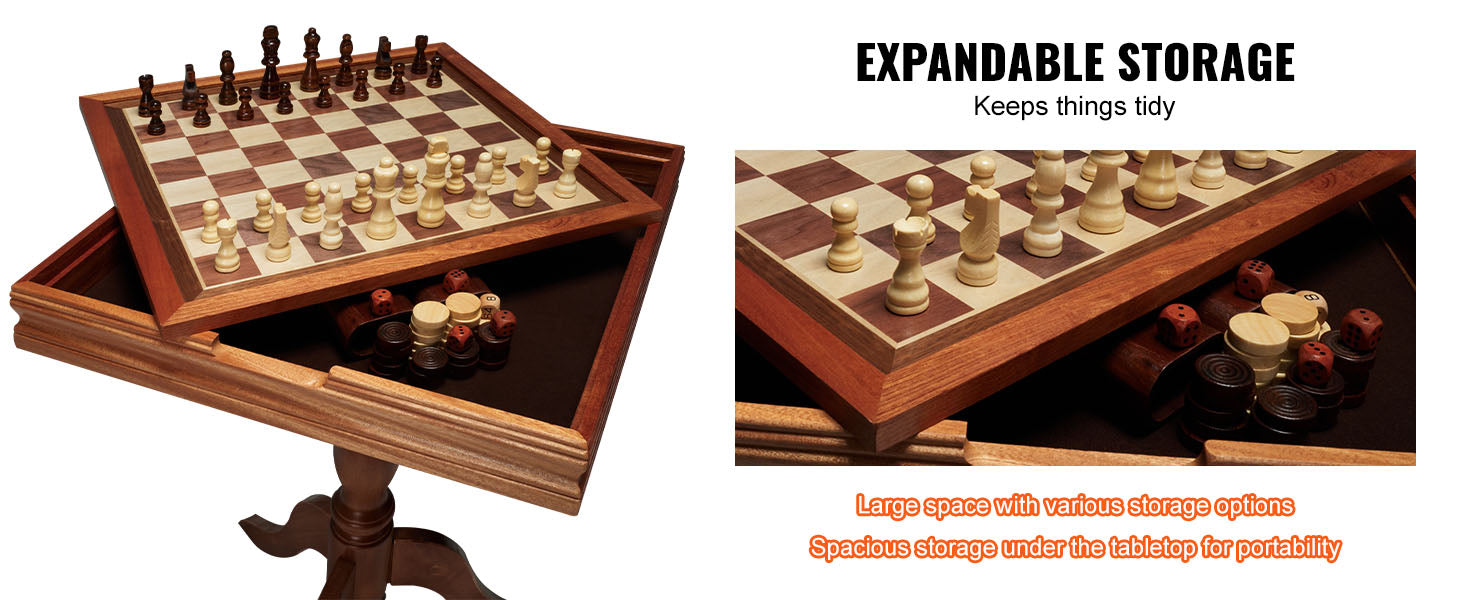 Premium Wooden Chess Table Deluxe Combo Game Table Furniture Set