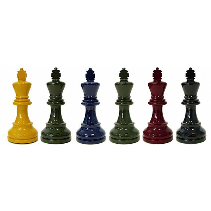American Staunton Colored Chess Pieces – 3.75″ King Weighted Wooden Set