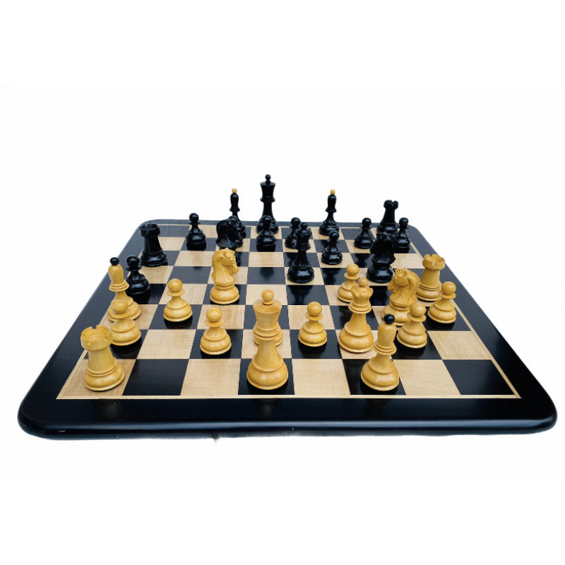 1950 Dubrovnik Fischer Schachfiguren 9,4 cm – Ebenholz & Buchsbaum