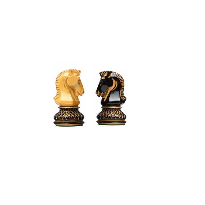 Reproduzierte Dubrovnik Bobby Fischer Schachfiguren von 1950 – 3,7" König aus lackiertem Buchsbaum