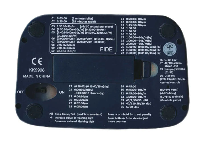 FIDE approved Digital Chess Clock - Checkmate & Chill 