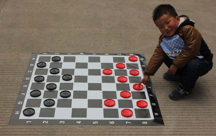 Garden checker set with vinyl board - Checkmate & Chill 