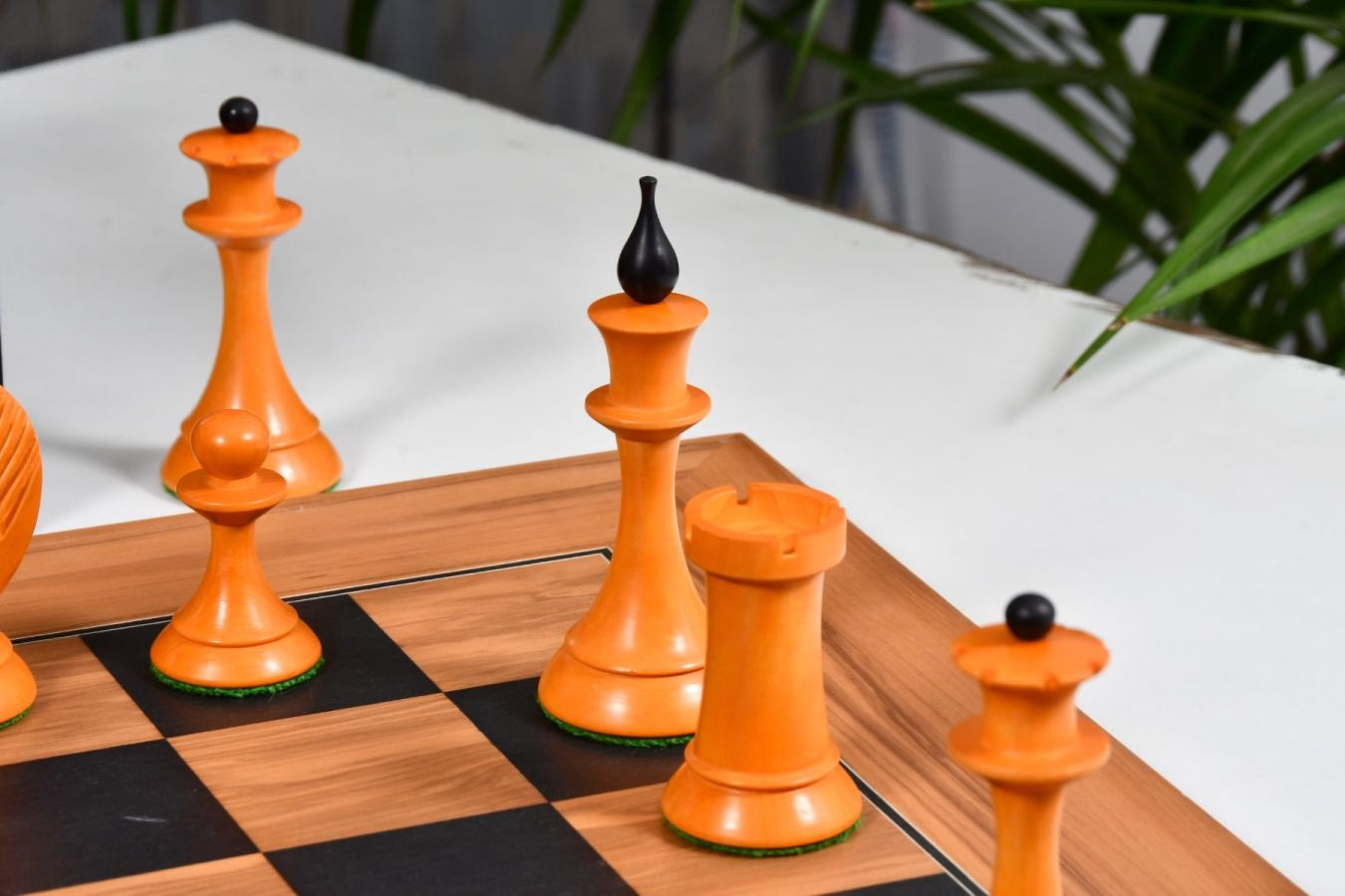 1950s Soviet Latvian Chess Set – 4.1'' King, Ebonized & Antiqued Box