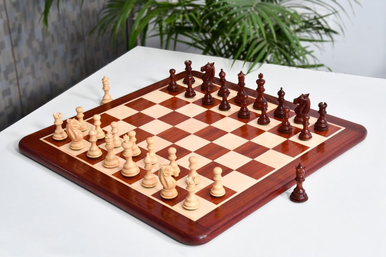 Meghdoot Staunton Chess Set – 3.14'' Bud Rosewood Pieces + Bud Rosewood Board