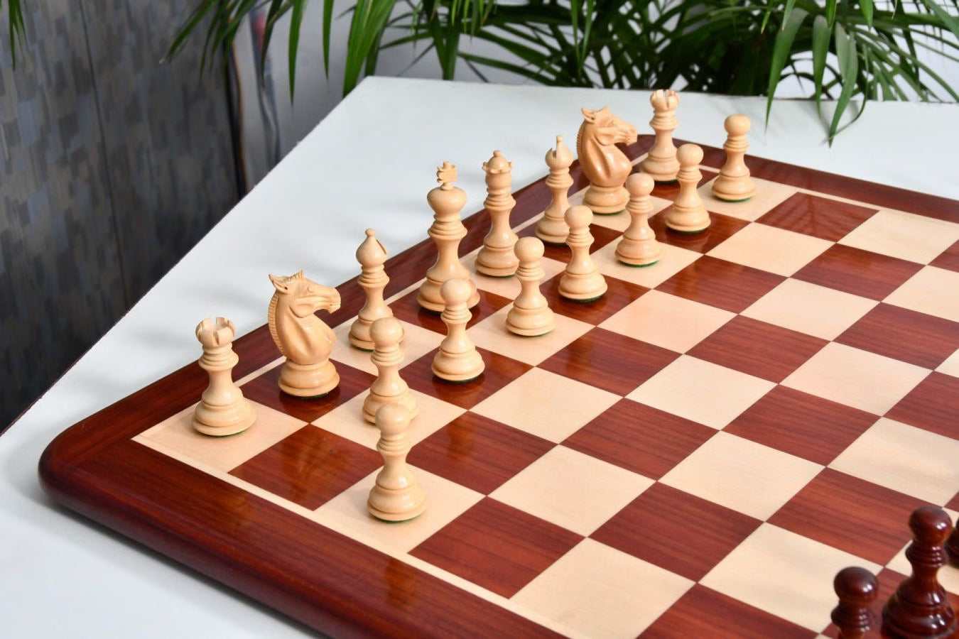 Meghdoot Staunton Chess Set – 3.14'' Bud Rosewood Pieces + Bud Rosewood Board