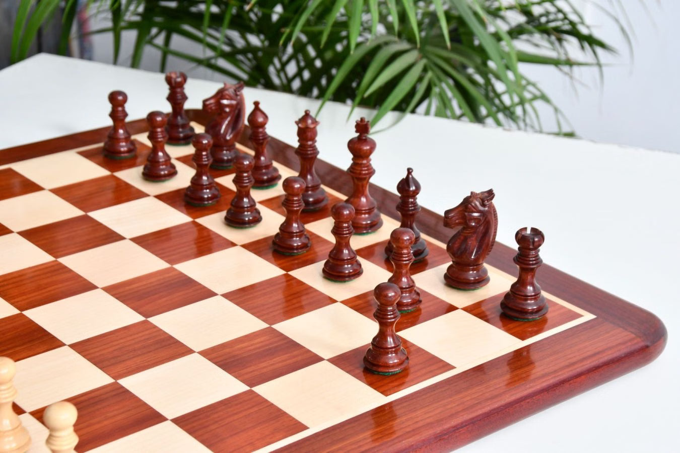 Meghdoot Staunton Chess Set – 3.14'' Bud Rosewood Pieces + Bud Rosewood Board