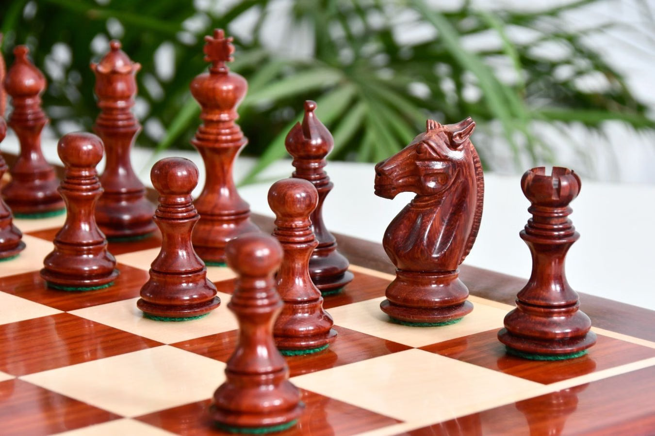 Meghdoot Staunton Chess Set – 3.14'' Bud Rosewood Pieces + Bud Rosewood Board