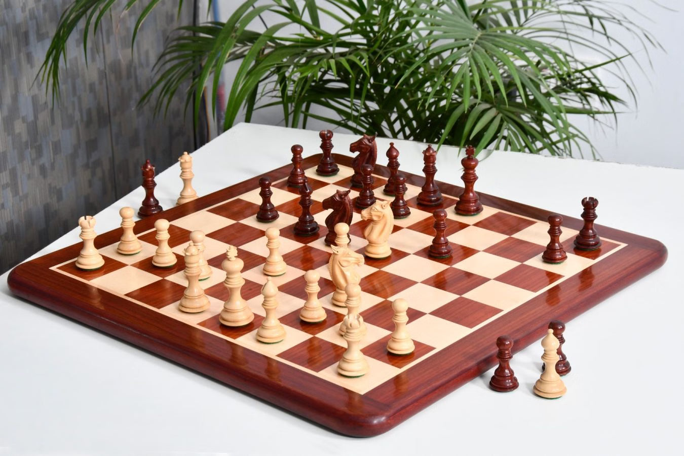 Meghdoot Staunton Chess Set – 3.14'' Bud Rosewood Pieces + Bud Rosewood Board