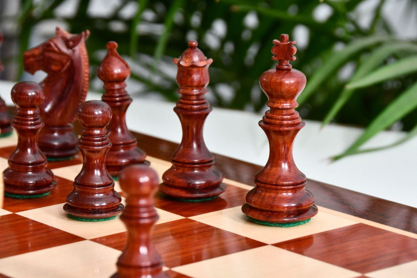Meghdoot Staunton Chess Set – 3.14'' Bud Rosewood Pieces + Bud Rosewood Board