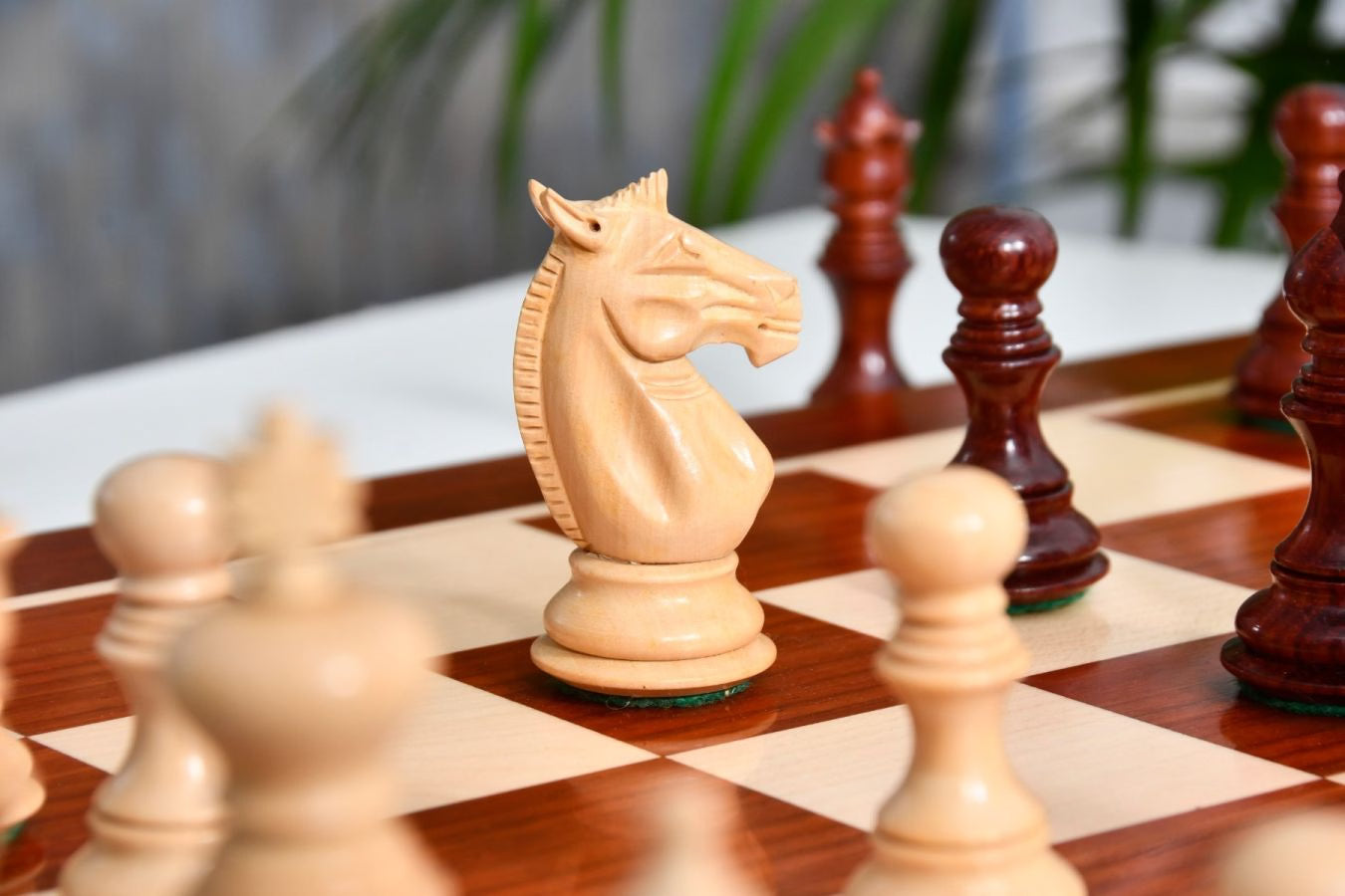 Meghdoot Staunton Chess Set – 3.14'' Bud Rosewood Pieces + Bud Rosewood Board