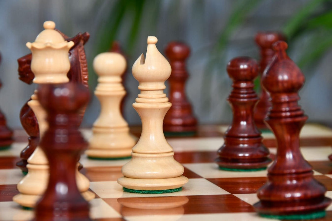 Meghdoot Staunton Chess Set – 3.14'' Bud Rosewood Pieces + Bud Rosewood Board