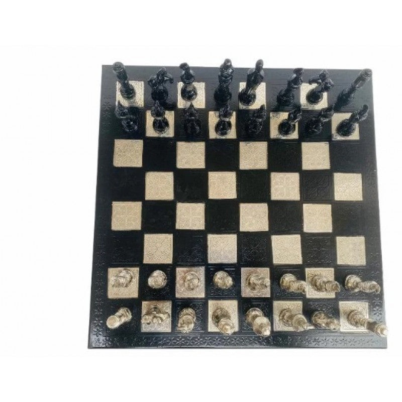14″ Solid Brass Metal Chess Set – Hand-Carved Soviet Style
