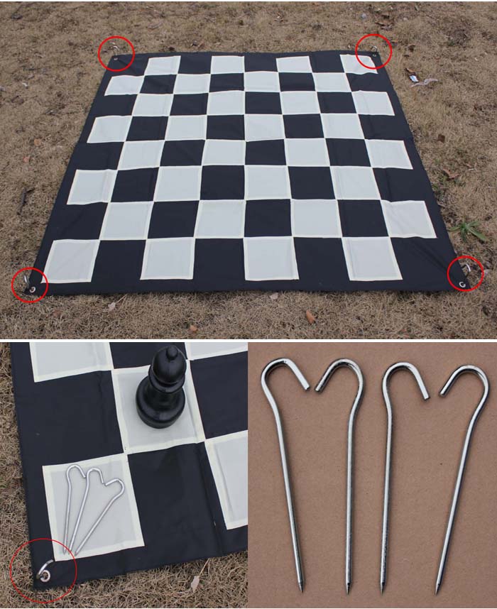 Quick-Fold Nylon Giant Chess Mat with6Inch Squares - Checkmate & Chill 