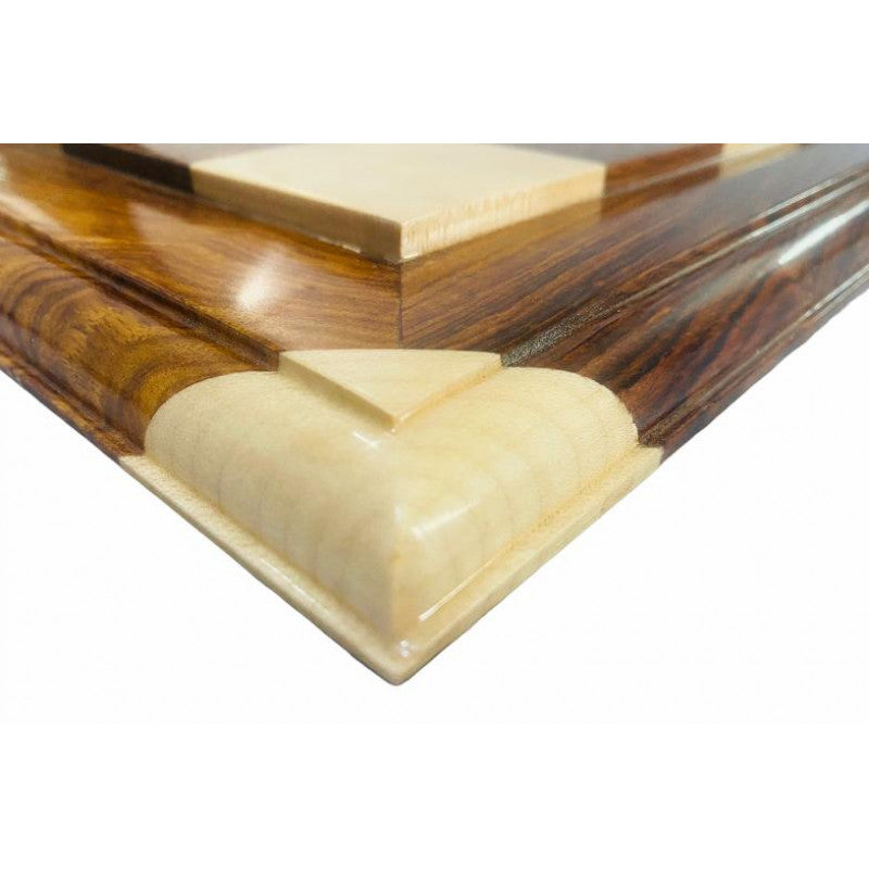 21" Signature Wooden Carved Chess Board | Golden Rosewood & Maple