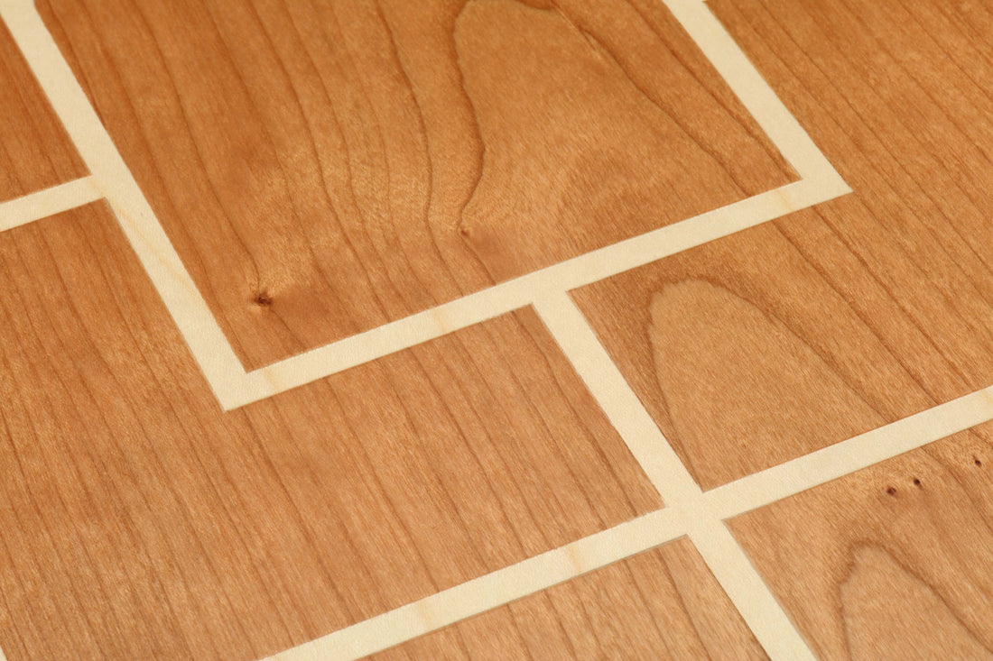 Large cherry wood game collection with chess, checkers, mill, and backgammon