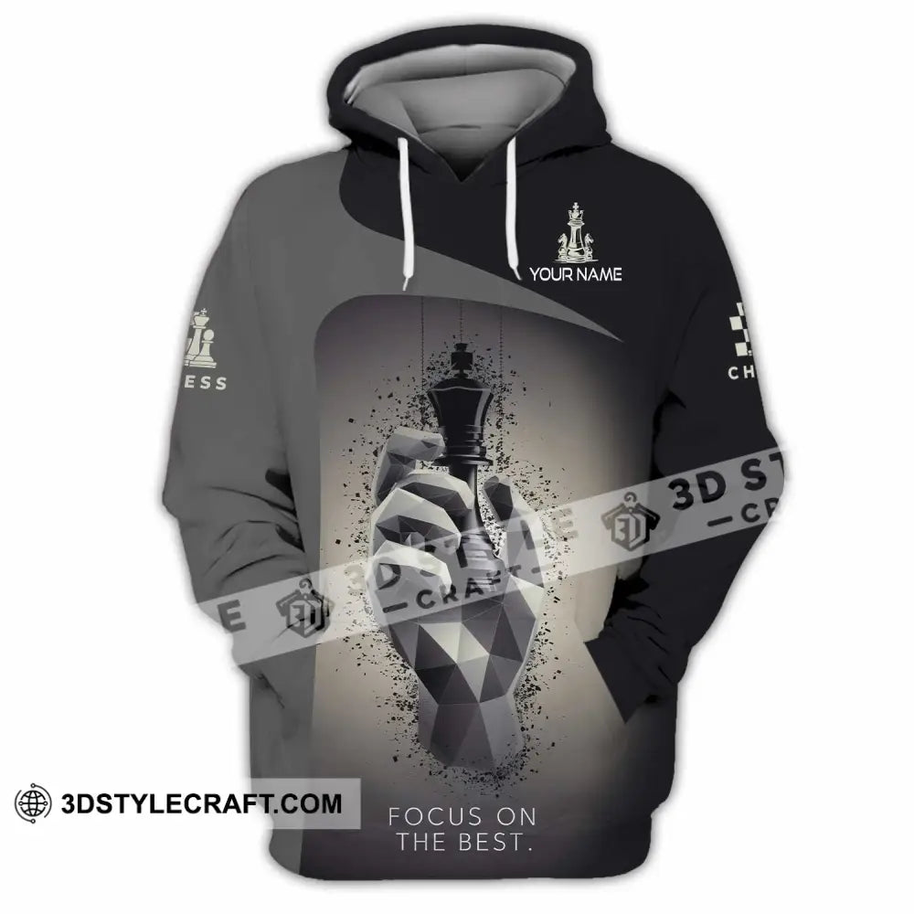 Unisex Shirt - Custom Text Chess Player Shirt Focus On The Best