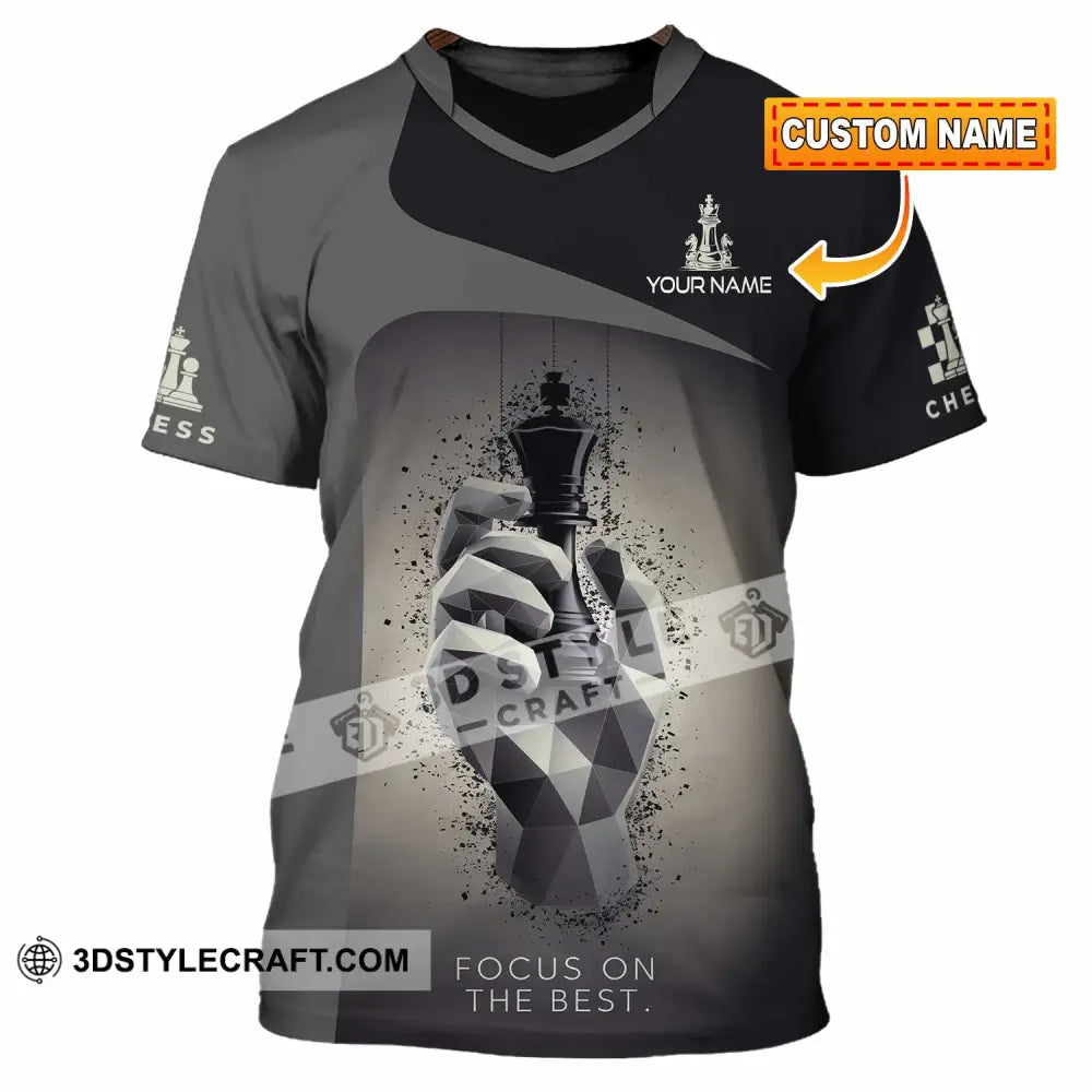Unisex Shirt - Custom Text Chess Player Shirt Focus On The Best