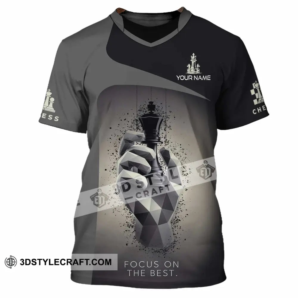 Unisex Shirt - Custom Text Chess Player Shirt Focus On The Best