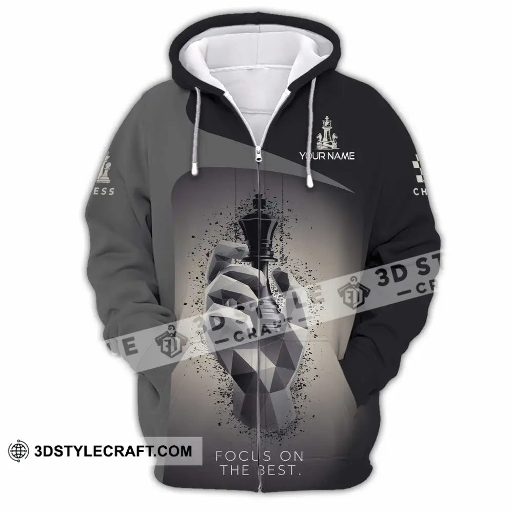 Unisex Shirt - Custom Text Chess Player Shirt Focus On The Best